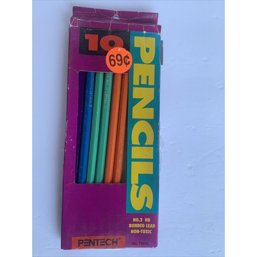 Vintage 1990s Pentech No. 2 HB Bonded Lead Wood Pencil in Original‎ Packaging.